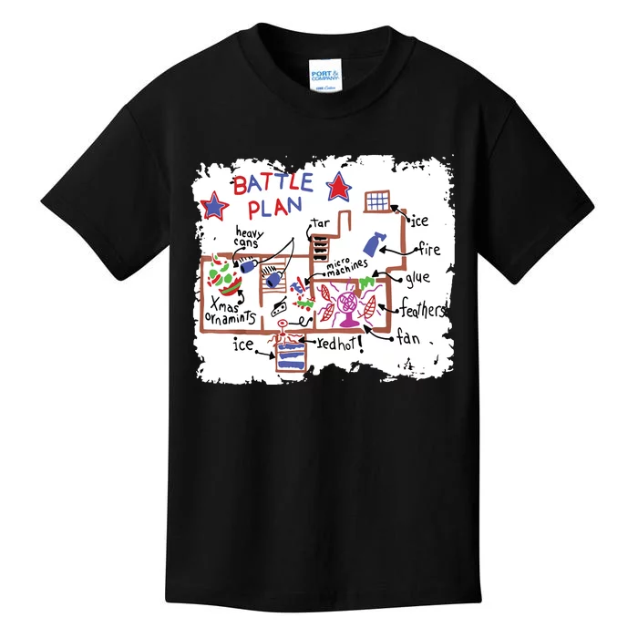 Funny Battle Plan Christmas Home Kids Hand Dawn Alone Xmas Kids T-Shirt