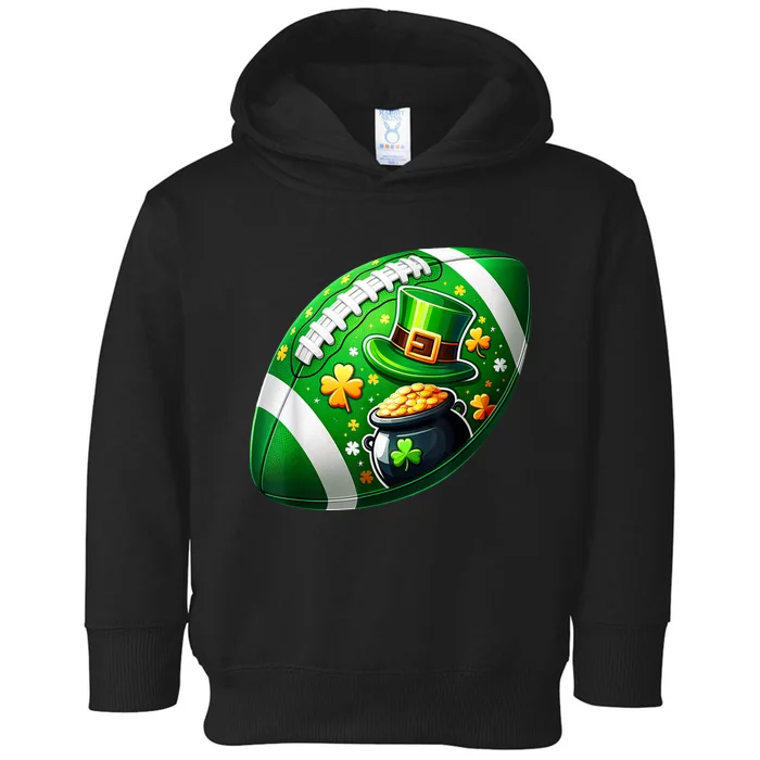 Football Ball Player St Patricks Day Football Toddler Hoodie