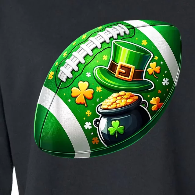 Football Ball Player St Patricks Day Football Cropped Pullover Crew