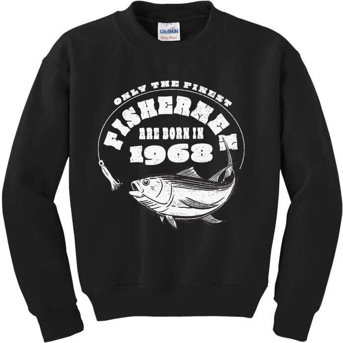 Fishermen Birthday Party Love Fishing Born In 1968 Kids Sweatshirt