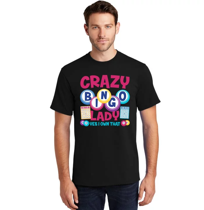 Funny Bingo Player Crazy Bingo Lady Tall T-Shirt