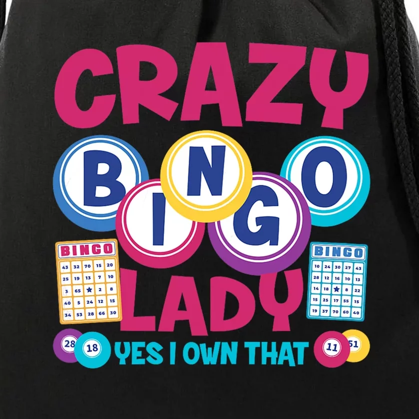 Funny Bingo Player Crazy Bingo Lady Drawstring Bag