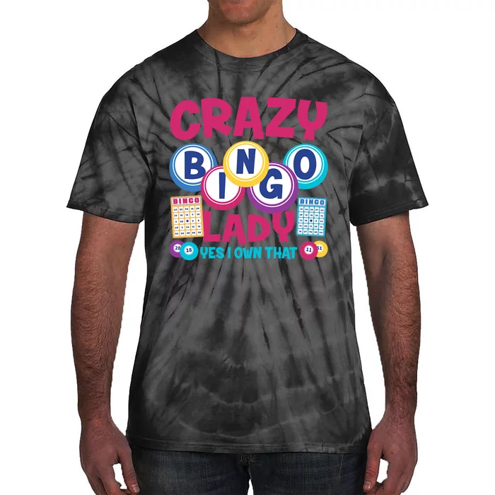 Funny Bingo Player Crazy Bingo Lady Tie-Dye T-Shirt