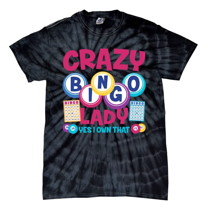 Funny Bingo Player Crazy Bingo Lady Tie-Dye T-Shirt