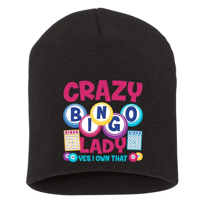 Funny Bingo Player Crazy Bingo Lady Short Acrylic Beanie