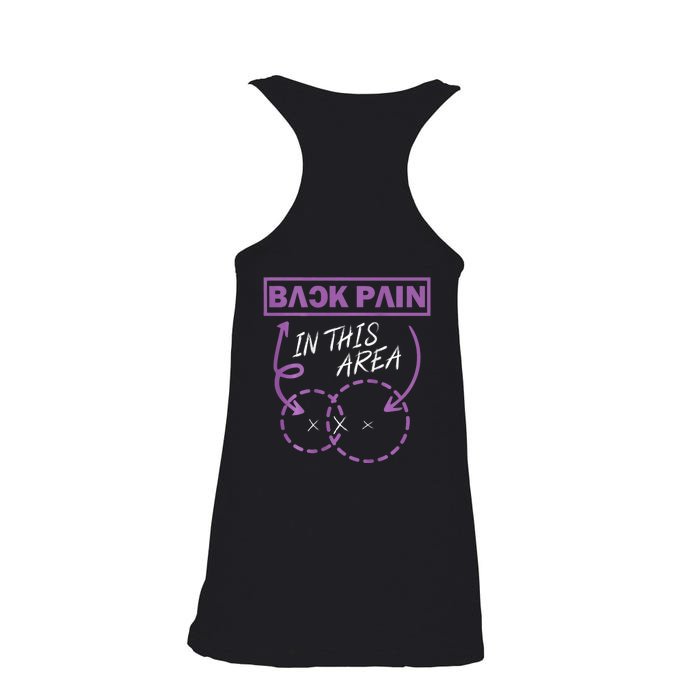 Funny Back Pain In This Area (On Back) Front & Back Ladies Essential Flowy Tank