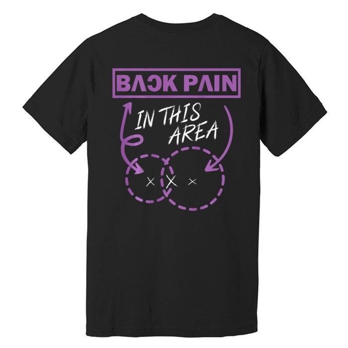 Funny Back Pain In This Area (On Back) Back Print Premium T-Shirt