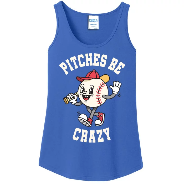 Funny Baseball Pitches Be Crazy Softball Humor Gift Ladies Essential Tank