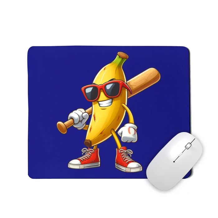 Funny Banana Playing Baseball Fruit Lover Baseball Player Cute Gift Mousepad