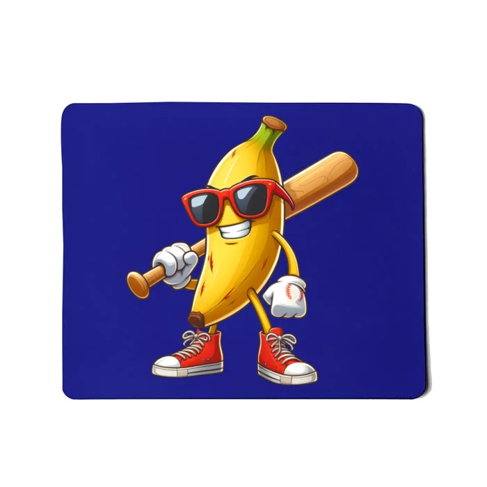 Funny Banana Playing Baseball Fruit Lover Baseball Player Cute Gift Mousepad