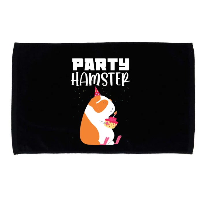 Funny Birthday Party Hamster Celebration Microfiber Hand Towel