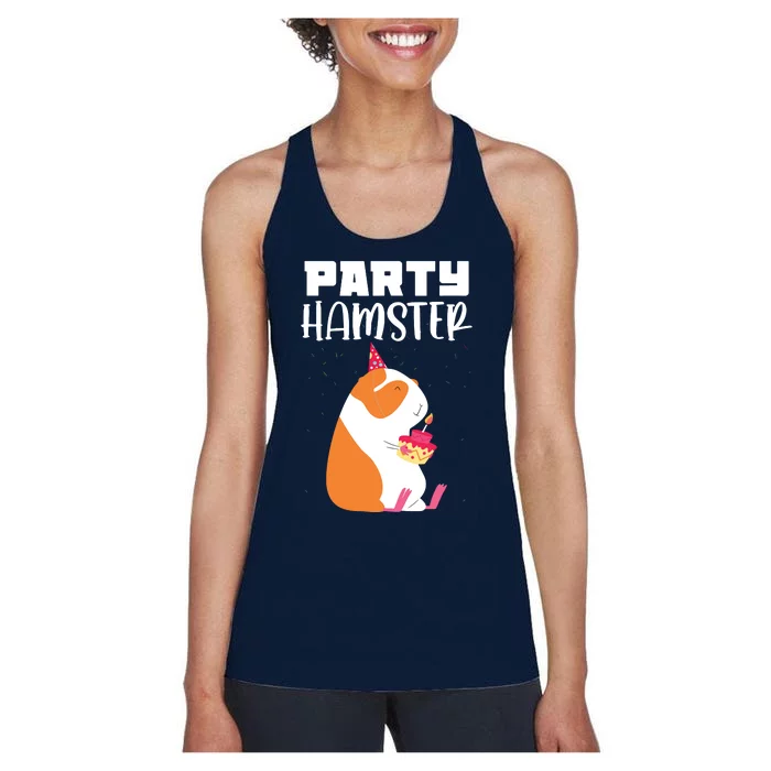 Funny Birthday Party Hamster Celebration Women's Racerback Tank