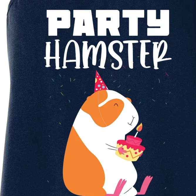 Funny Birthday Party Hamster Celebration Women's Racerback Tank