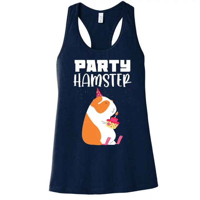 Funny Birthday Party Hamster Celebration Women's Racerback Tank