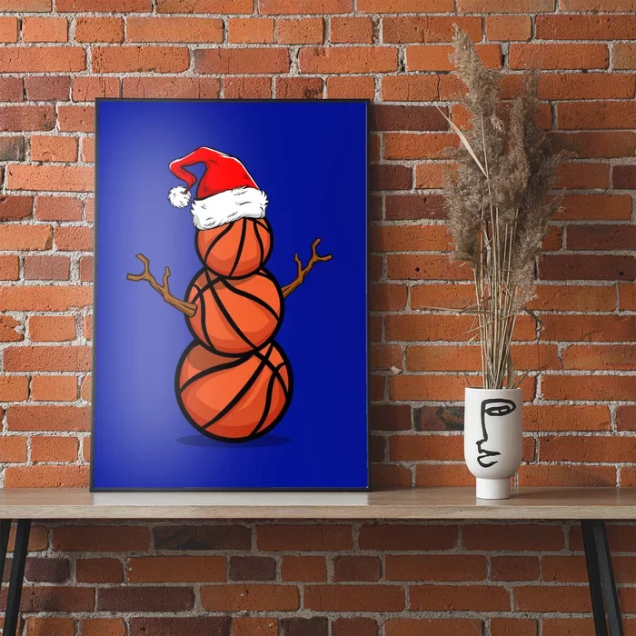 Funny Basketball Player Snow Christmas Gift Poster