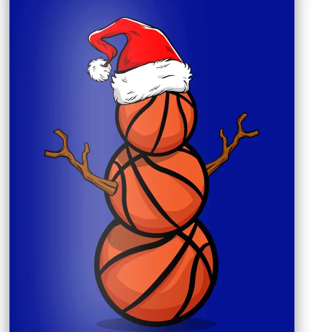 Funny Basketball Player Snow Christmas Gift Poster