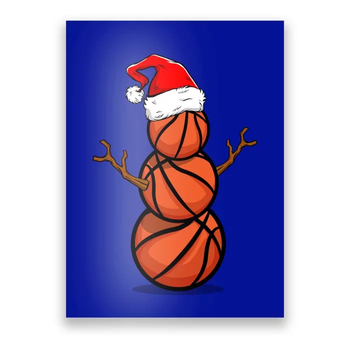 Funny Basketball Player Snow Christmas Gift Poster