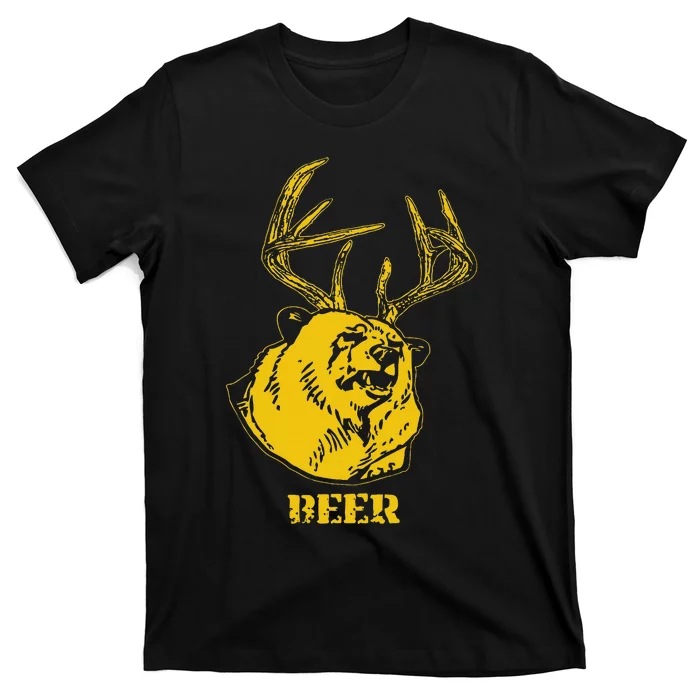 Funny Bear Plus Deer Equals Beer Deer Hunting Usa Hunter T-Shirt