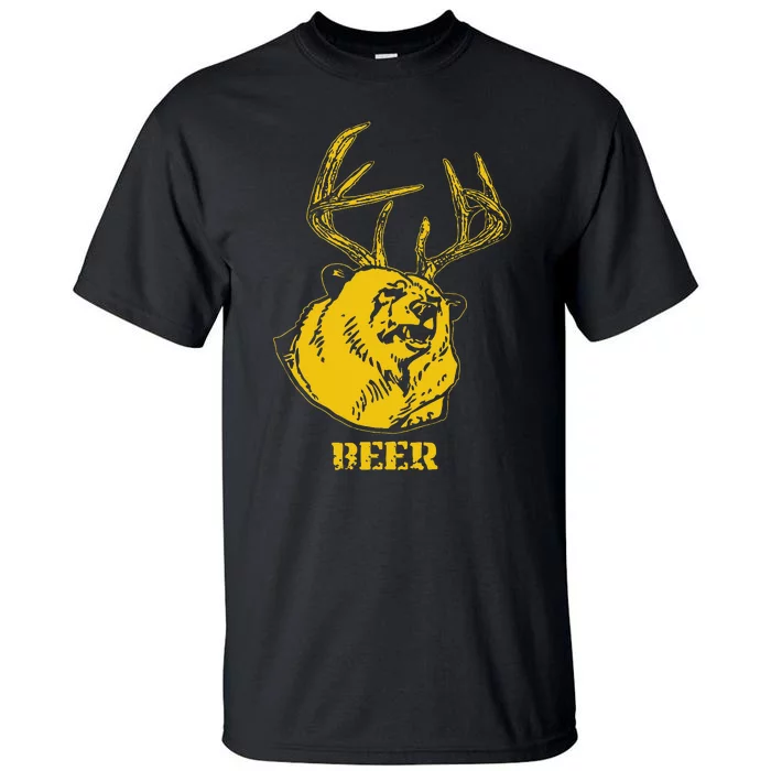 Funny Bear Plus Deer Equals Beer Deer Hunting Usa Hunter Tall T-Shirt