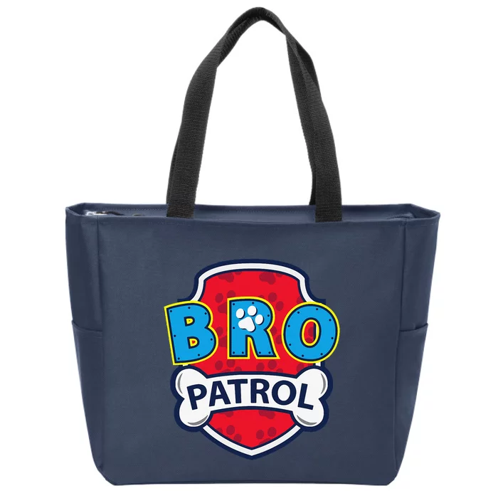 Funny Brother Patrol Dog Brother Tee Zip Tote Bag