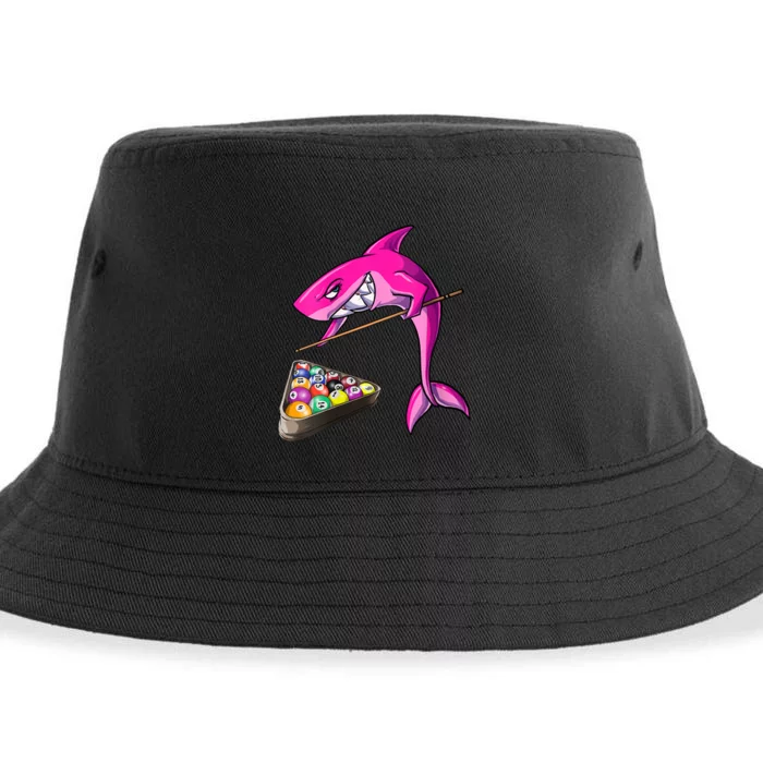 Funny Billiards Pool Cute Shark Gift Sustainable Bucket Hat