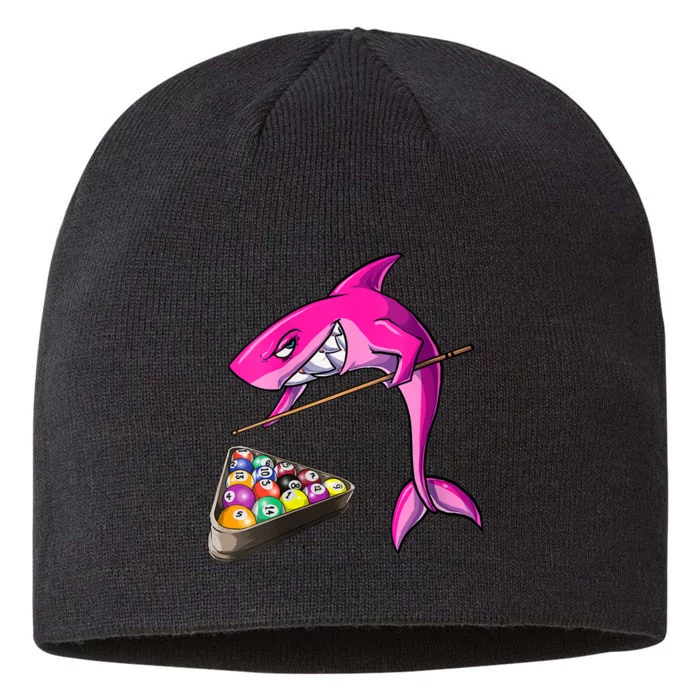 Funny Billiards Pool Cute Shark Gift 8 1/2in Sustainable Knit Beanie