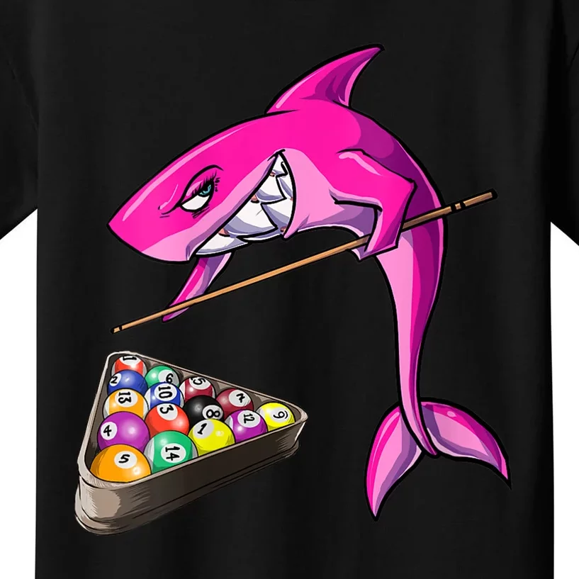 Funny Billiards Pool Cute Shark Gift Kids T-Shirt