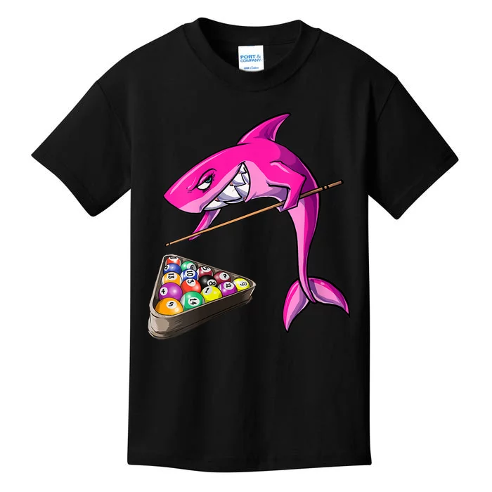 Funny Billiards Pool Cute Shark Gift Kids T-Shirt