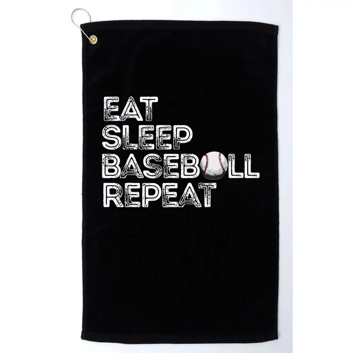 Funny Baseball Player Eat Sleep Baseball Repeat Baseball Platinum Collection Golf Towel