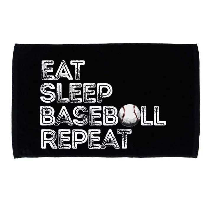 Funny Baseball Player Eat Sleep Baseball Repeat Baseball Microfiber Hand Towel