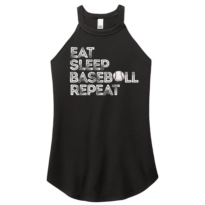 Funny Baseball Player Eat Sleep Baseball Repeat Baseball Women’s Perfect Tri Rocker Tank