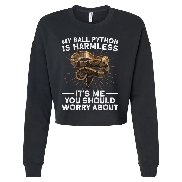 Funny Ball Python For Men Women Snake Lover Reptile Animal Cropped Pullover Crew