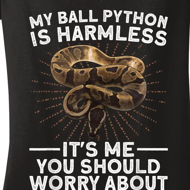 Funny Ball Python For Men Women Snake Lover Reptile Animal Women's V-Neck T-Shirt