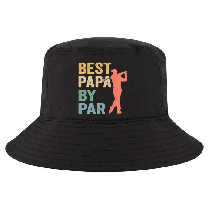 Funny Best Papa By Par Fathers Day Golf Grandpa Cool Comfort Performance Bucket Hat