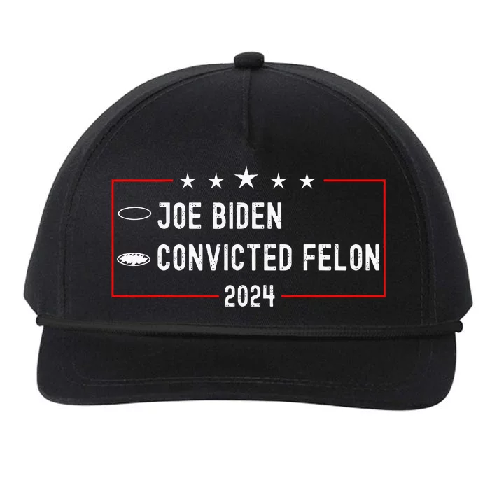 Funny Ballot Paper Voting Humor Joe Biden Vs Convicted Felon Snapback Five-Panel Rope Hat