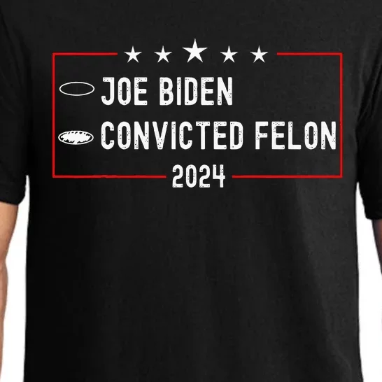 Funny Ballot Paper Voting Humor Joe Biden Vs Convicted Felon Pajama Set