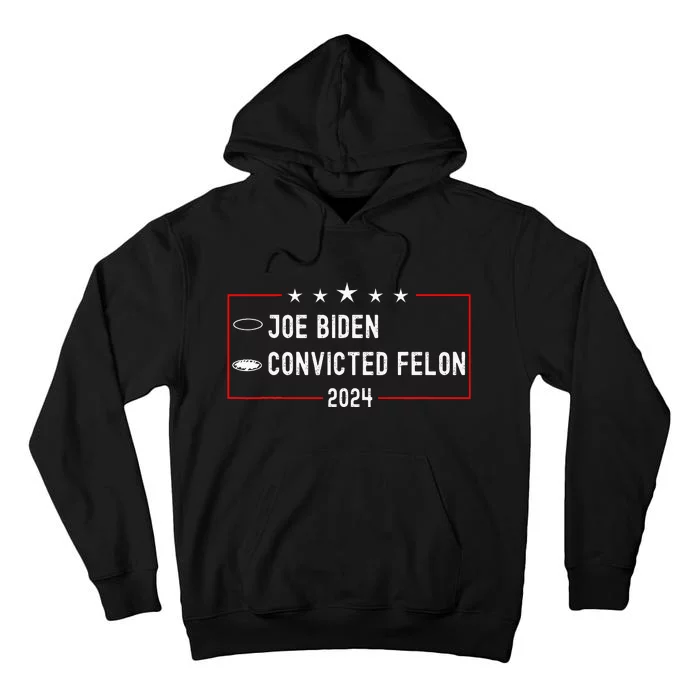 Funny Ballot Paper Voting Humor Joe Biden Vs Convicted Felon Tall Hoodie