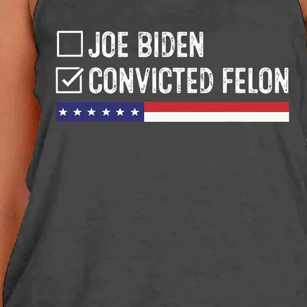 Funny Ballot Paper Voting I Voted For A Convicted Felon Women's Knotted Racerback Tank