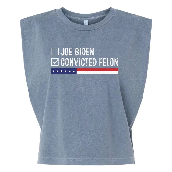 Funny Ballot Paper Voting I Voted For A Convicted Felon Garment-Dyed Women's Muscle Tee