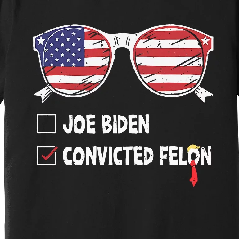 Funny Ballot Paper Voting I Voted For A Convicted Felon Premium T-Shirt