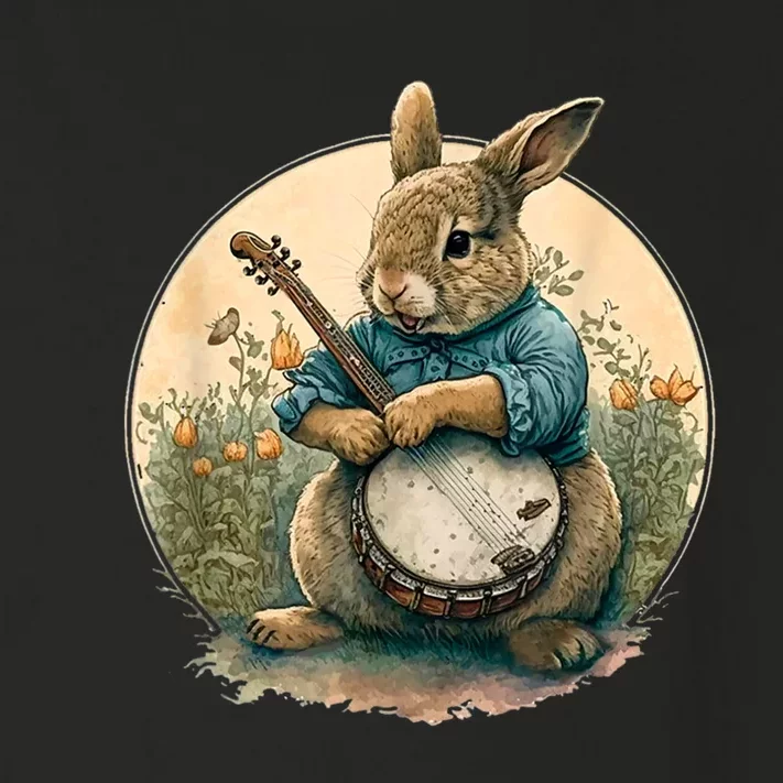 Funny Bunny Playing Banjo Guitar Music Rabbit Happy Easter Toddler Long Sleeve Shirt