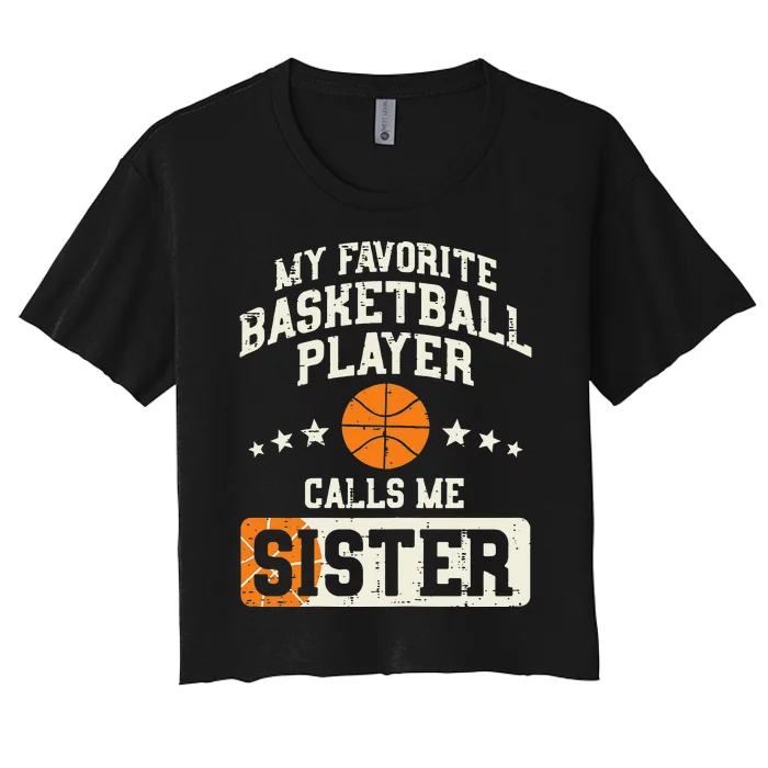 Favorite Basketball Player Sister Family Matching Women's Crop Top Tee