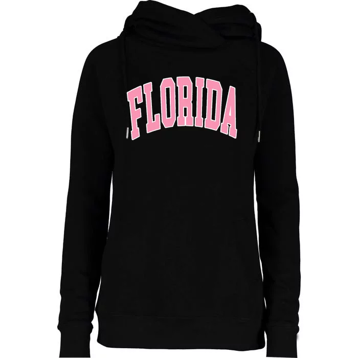 Florida Beach Preppy Womens Funnel Neck Pullover Hood