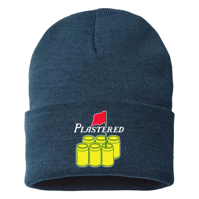 Funny Beer Plastered Golf Tournament Sustainable Knit Beanie