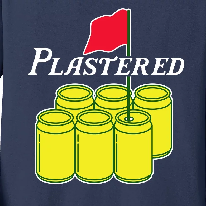 Funny Beer Plastered Golf Tournament Kids Long Sleeve Shirt