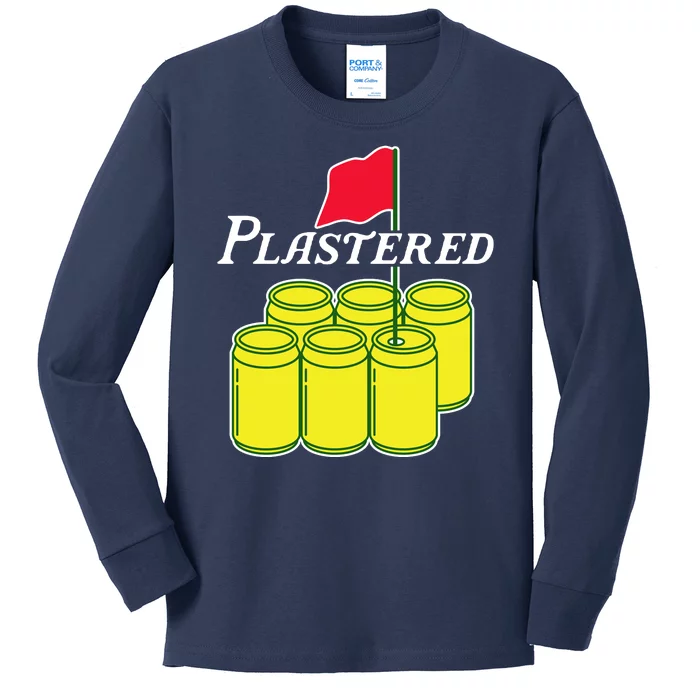 Funny Beer Plastered Golf Tournament Kids Long Sleeve Shirt