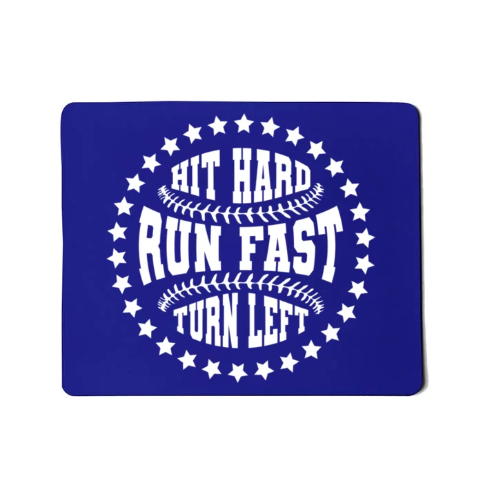 Funny Baseball Player Hit Hard Run Fast Turn Left Baseballer Funny Gift Mousepad