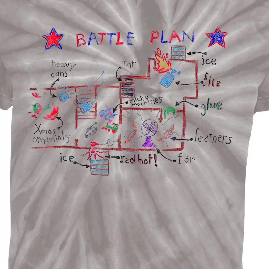 Funny Battle Plan Christmas Home Hand Dawn Alone Kids Tie-Dye T-Shirt