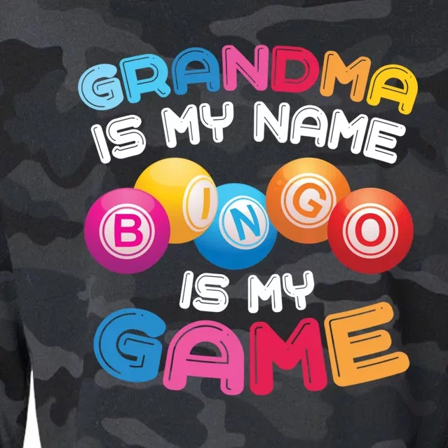 Funny Bingo Player Grandma Gift Cropped Pullover Crew