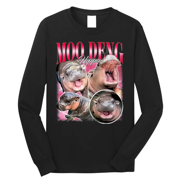 Funny Baby Pygmy Hippo Moodeng Long Sleeve Shirt